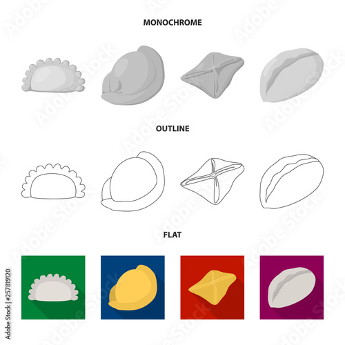 Vector illustration of products  and cooking sign. Set of products  and appetizer stock symbol for web.