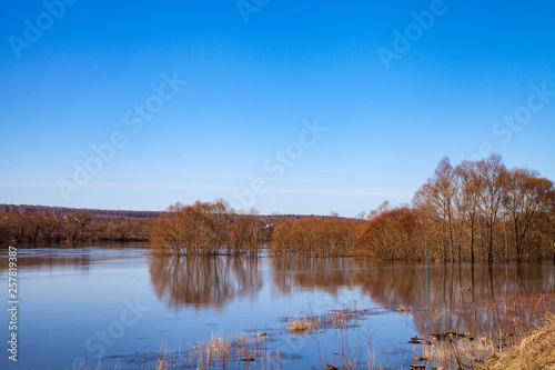 Spring flood of the river.