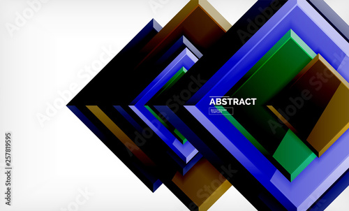 Geometric abstract background, modern square design