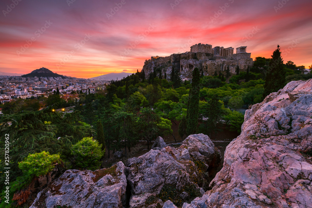 Fototapeta premium Acropolis and panoramic view of the city of Athens, Greece. 