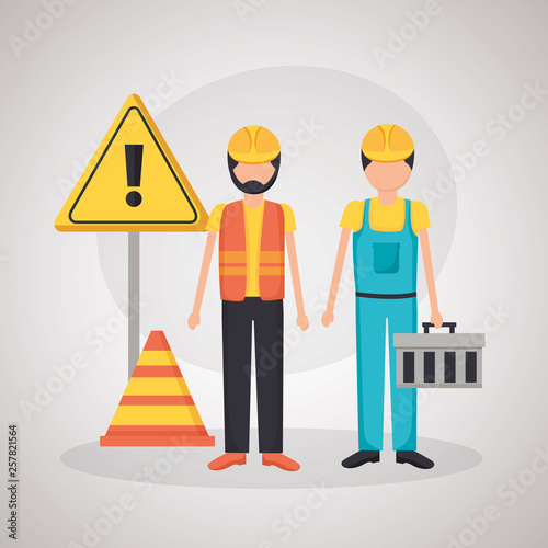 workers construction equipment