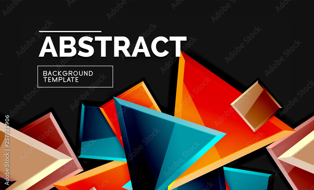 Squares and triangles geometrical background Squares and triangles geometrical background