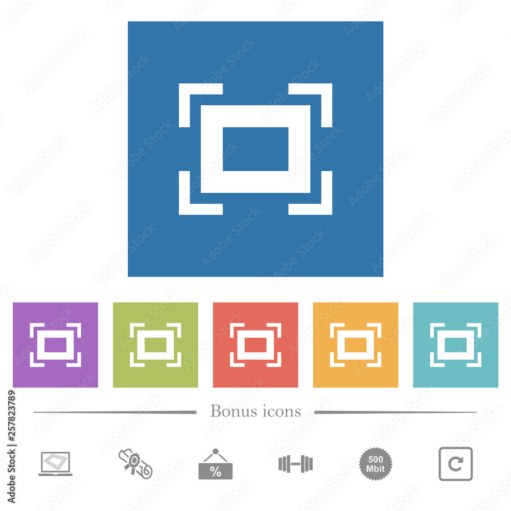 Full screen flat white icons in square backgrounds Full screen flat white icons in square backgrounds