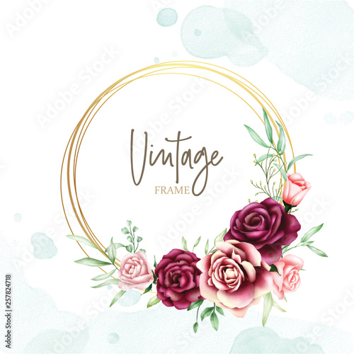 beautiful wedding card with watercolor background