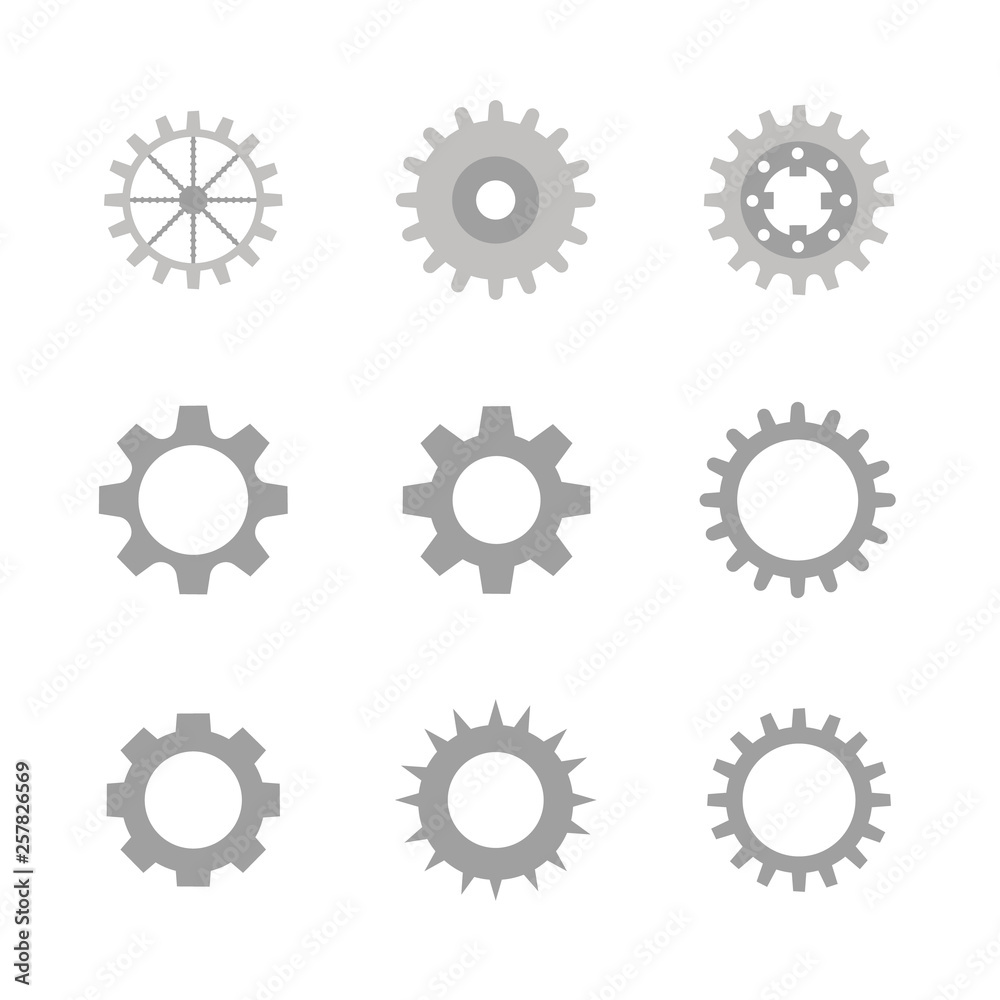 gears vector icons set