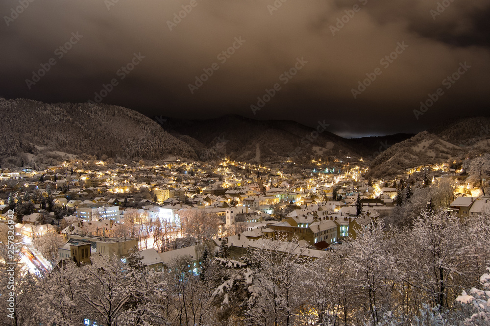 Schei district on a cold winter night