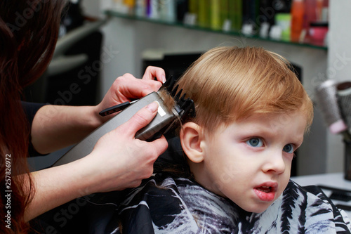 The little boy in the barber shop