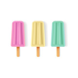 Set of realistic  popsicle on white background. Vector colorful ice cream.  