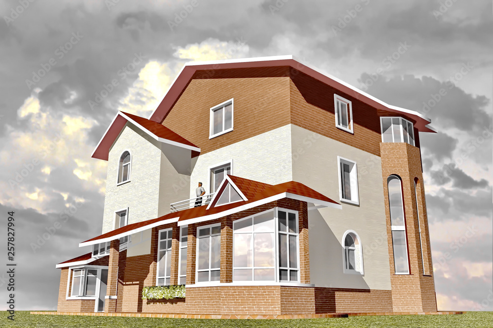 Dwelling House 3D Rendering Dwelling House 3D Rendering