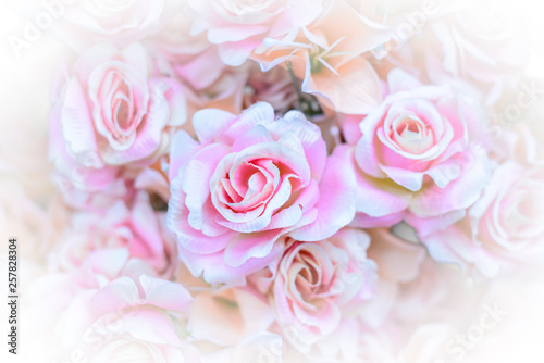 pink rose bouquet in high key style
