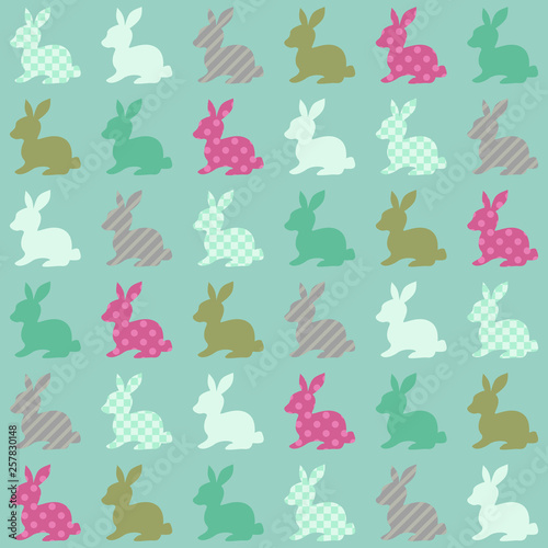 seamless silhouette rabbit print vector background