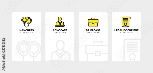 LAW AND JUSTICE LINE ICON SET