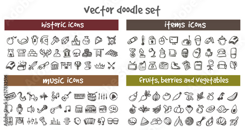 doodle icons set