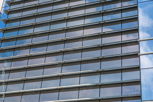 Close-Up of Modern Office Buildings in city of China.