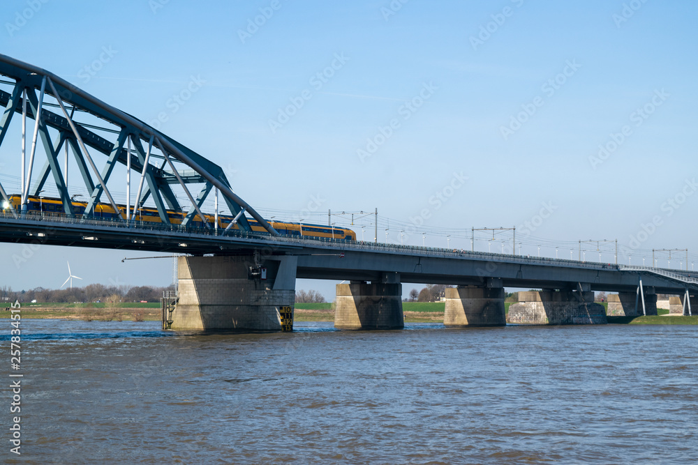 Dutch Train Passing Bridge Nijmegen Dutch Train Passing Bridge Nijmegen