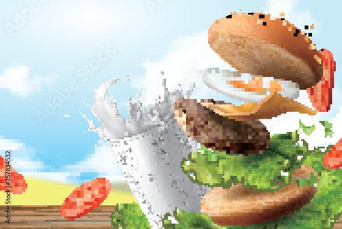 Delicious hamburger ads