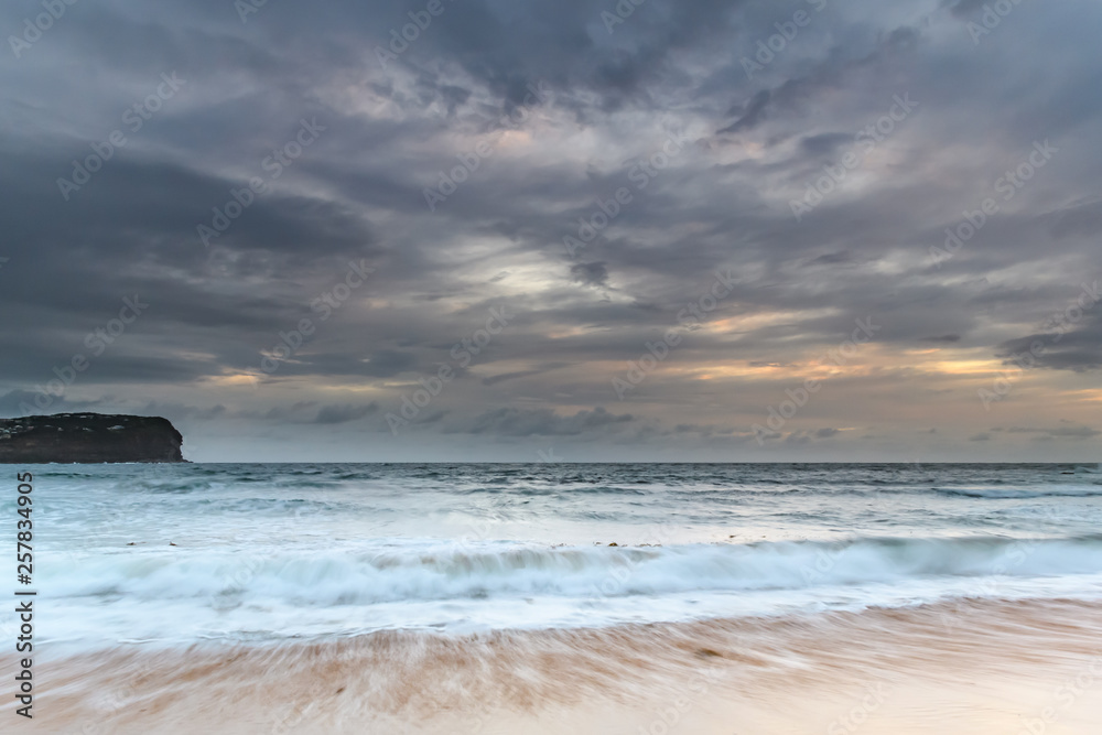 Sunrise Seascape and Cloudy Sky