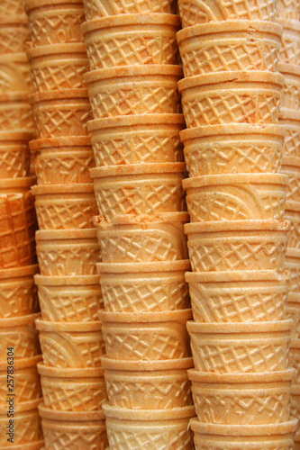 Ice cream cones as background