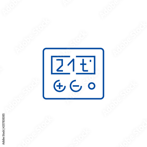 Thermostat line concept icon. Thermostat flat  vector website sign, outline symbol, illustration.