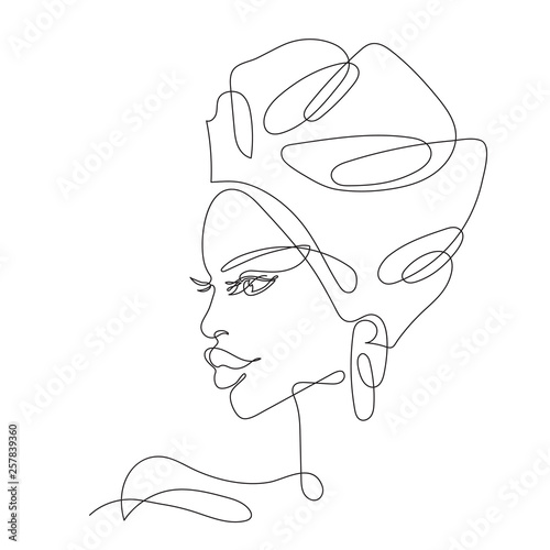 Photo African girl one line drawing
