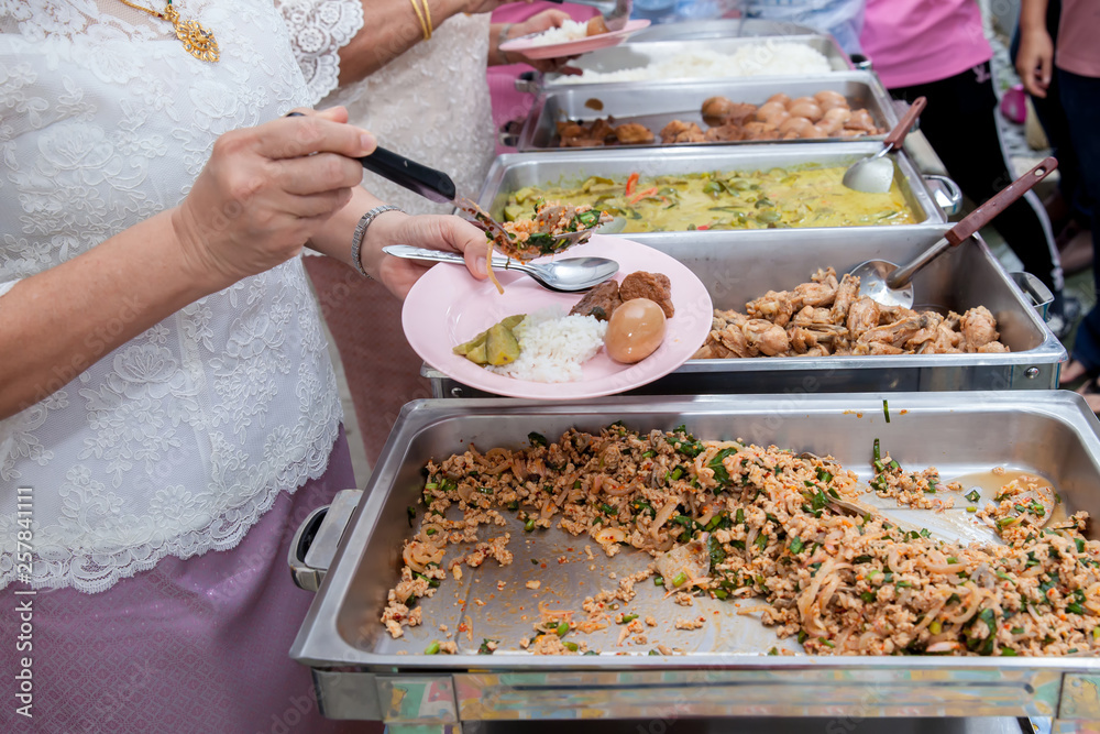 Food Buffet Catering Dining Eating Party Sharing Concept.people group