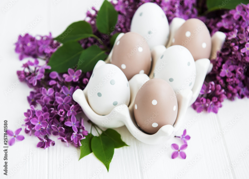 Fototapeta Easter eggs in tray