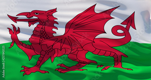 Wales flag. 3d illustration