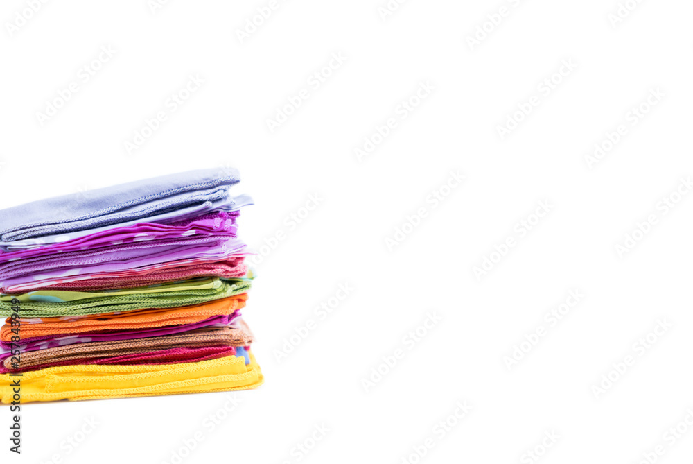 Stack handkerchief on isolated white background. Stack handkerchief on isolated white background.