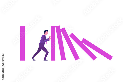  Domino effect concept. Vector illustration in flat style.