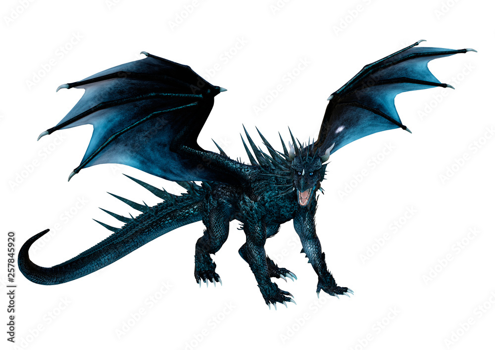 3D Rendering Fairy Tale Dragon on White 3D Rendering Fairy Tale Dragon on White
