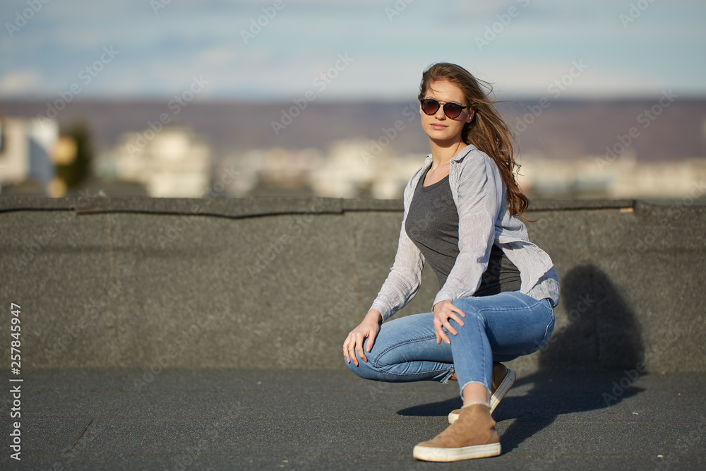Young woman in urban environment Young woman in urban environment