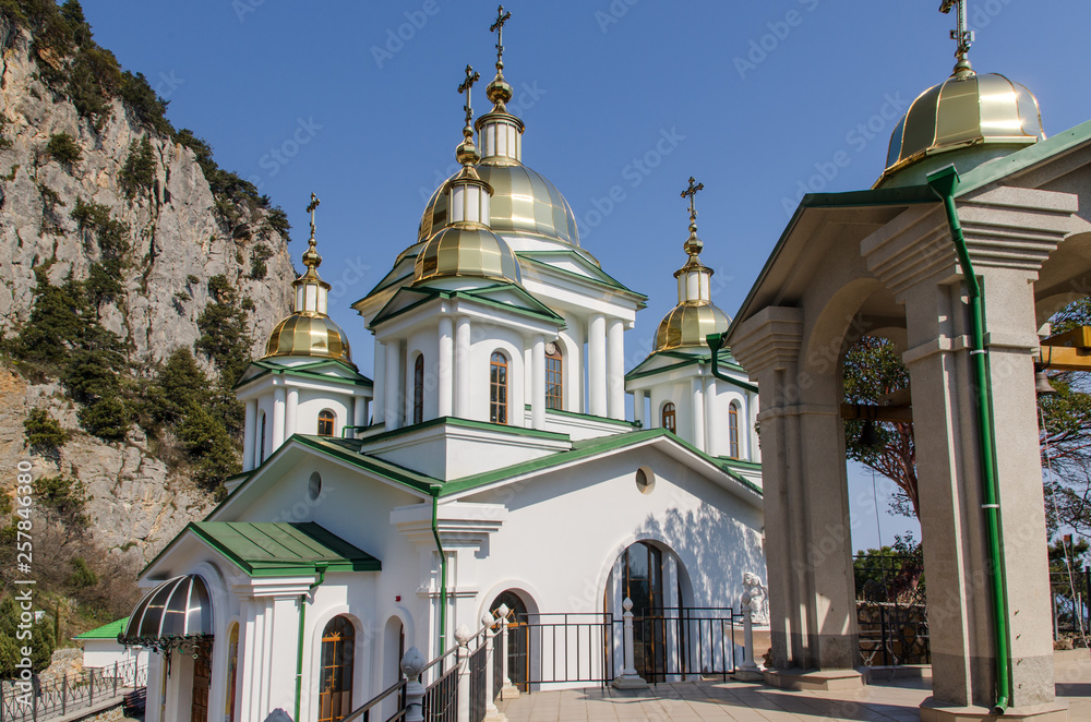 Orthodox temple and sky
