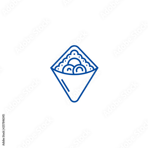 Wrap,fast food,doner kebab,toast  line concept icon. Wrap,fast food,doner kebab,toast  flat  vector website sign, outline symbol, illustration.