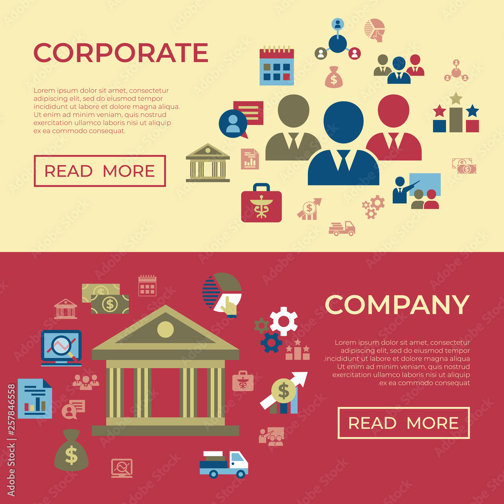 Business corporate stakeholder and company icons