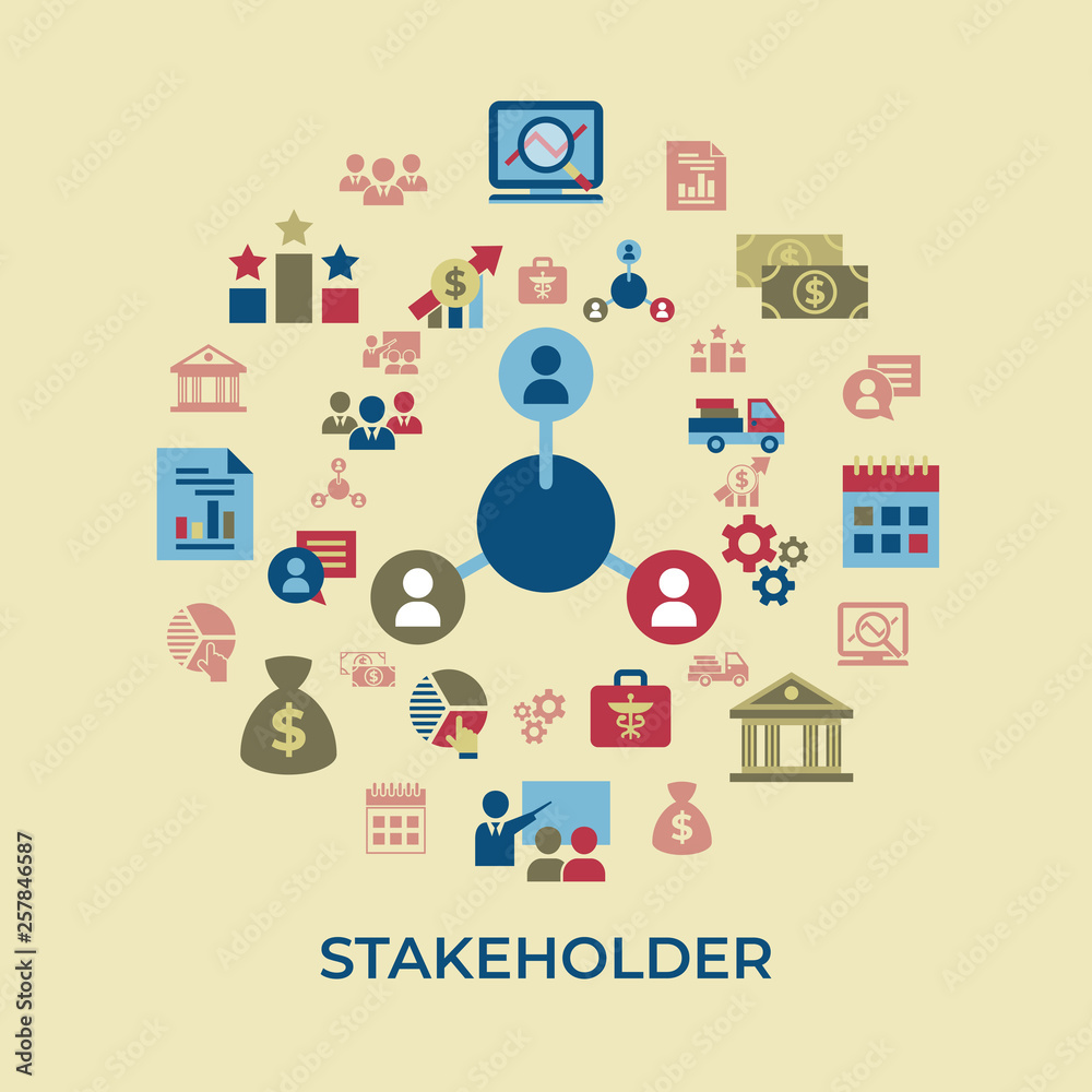 Business corporate stakeholder and company icons