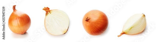Foto Set of fresh onion isolated on white background