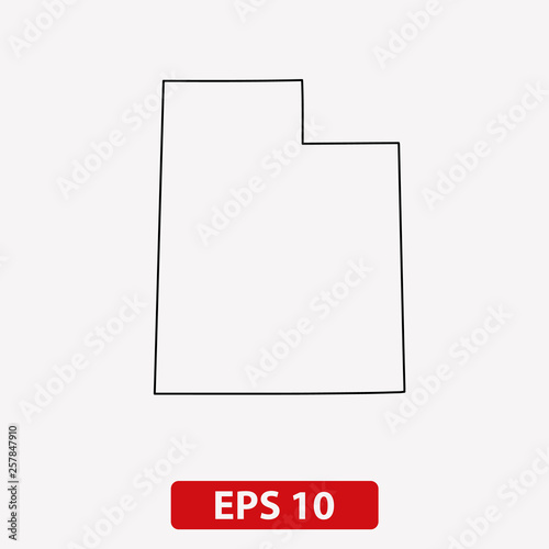 Map of Utah. Vector
