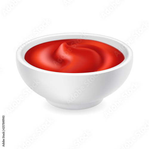 Tomato ketchup in a bowl