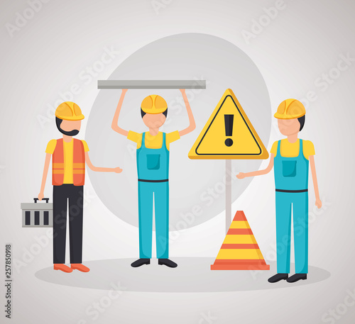 workers construction equipment