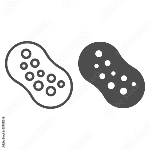 Sponge line and glyph icon. Household vector illustration isolated on white. Clean outline style design, designed for web and app. Eps 10.