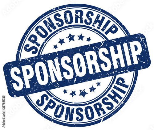 sponsorship blue grunge stamp