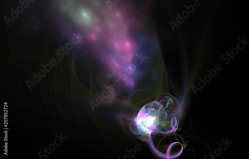 Abstract fractal art background illustration space geometry.