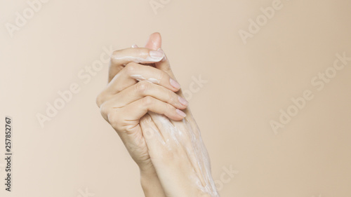 Female hands are nurturing