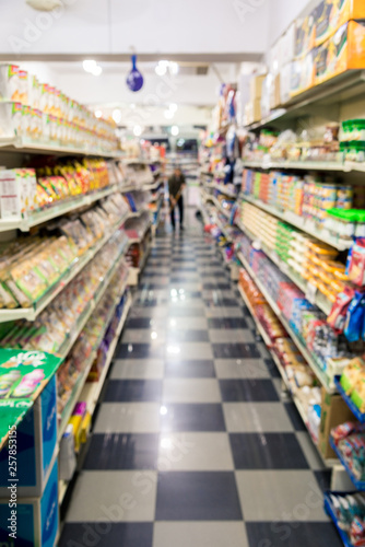 blurred out-of-focus grocery store full frame