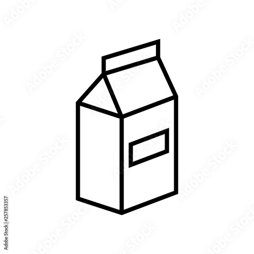 Milk or juice pack line icon