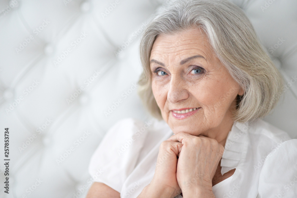 Close-up portrait of happy senior woman portrait