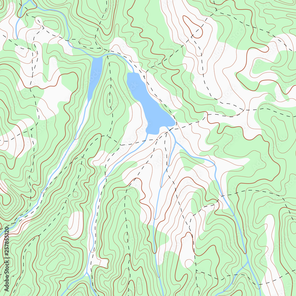 Color topographic topo contour map background, stock vector graphic illustration