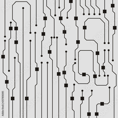 Vector circuit board illustration. Abstract circuit board background