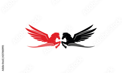 Two pegasus icon logo
