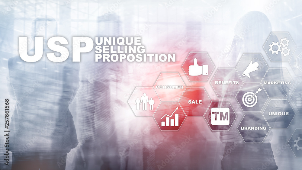 UPS - Unique selling propositions. Business and finance concept on a virtual structured screen. Mixed media UPS - Unique selling propositions. Business and finance concept on a virtual structured screen. Mixed media